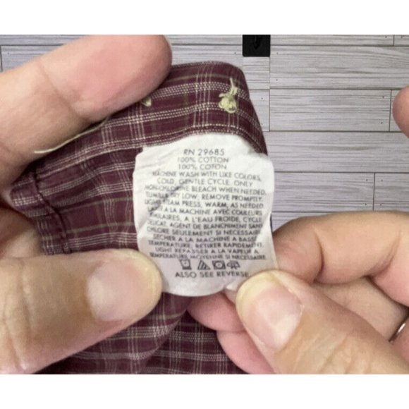 Pendleton Men's Red Plaid Wrinkle‎ Resist Broadway Cloth 100% Cotton LS Sz Large - Picture 8 of 8